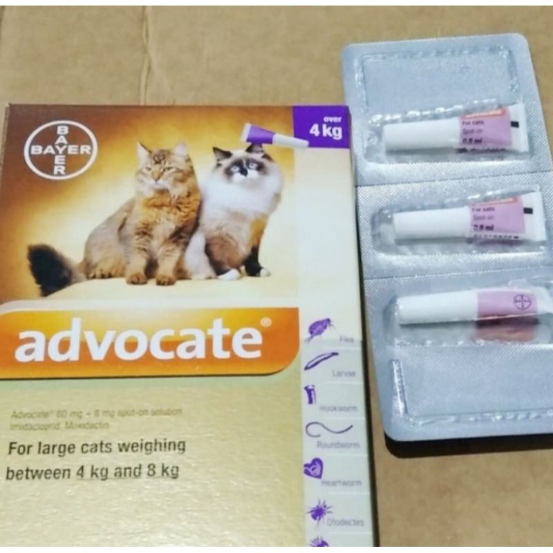 (1box = 3tube) Advocate cat 4 - 8 kg - obat tetes kutu ampuh