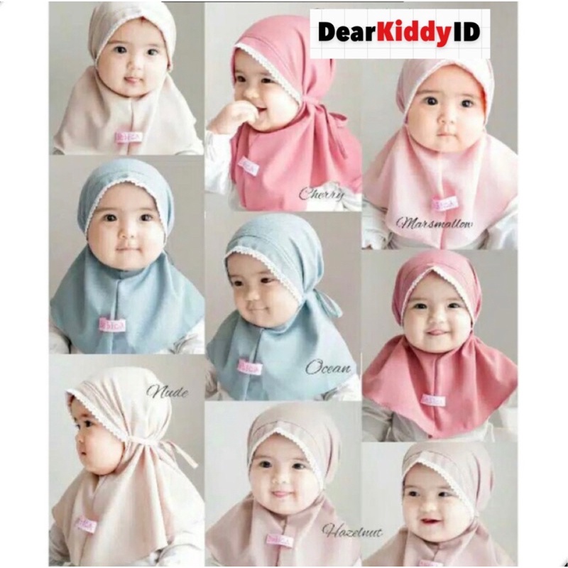 DK JILBAB Bergo Maryam / Kerudung Renda Tali Bayi Anak