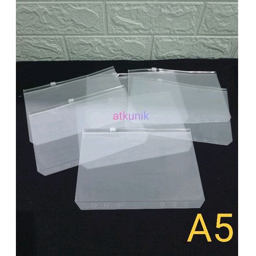 

ziplock A5 6 hole zipper keuangan perlengkapan menabung asik amplop keuangan zipper A5