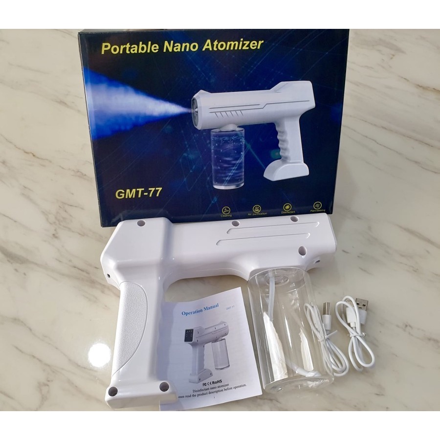 Disinfectant Gun Portable Nano Spray With Atomizer UV Light Wireless