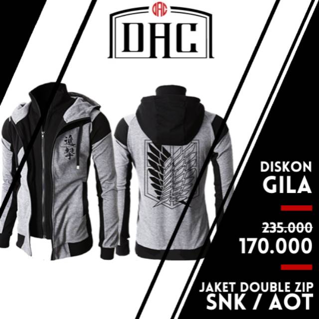 Jaket SNK AOT Double Zipper