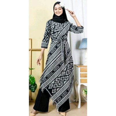 tunik tenun motif toraja abu 09 + free masker