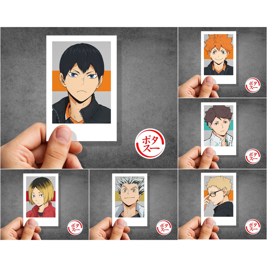 Koleksi Polaroid Anime Haikyuu A -  Hinata Kageyama Tsukishima Nishinoya Oikawa Kenma Kuroo Bokuto Akaashi Atsumu Osamu - Poster