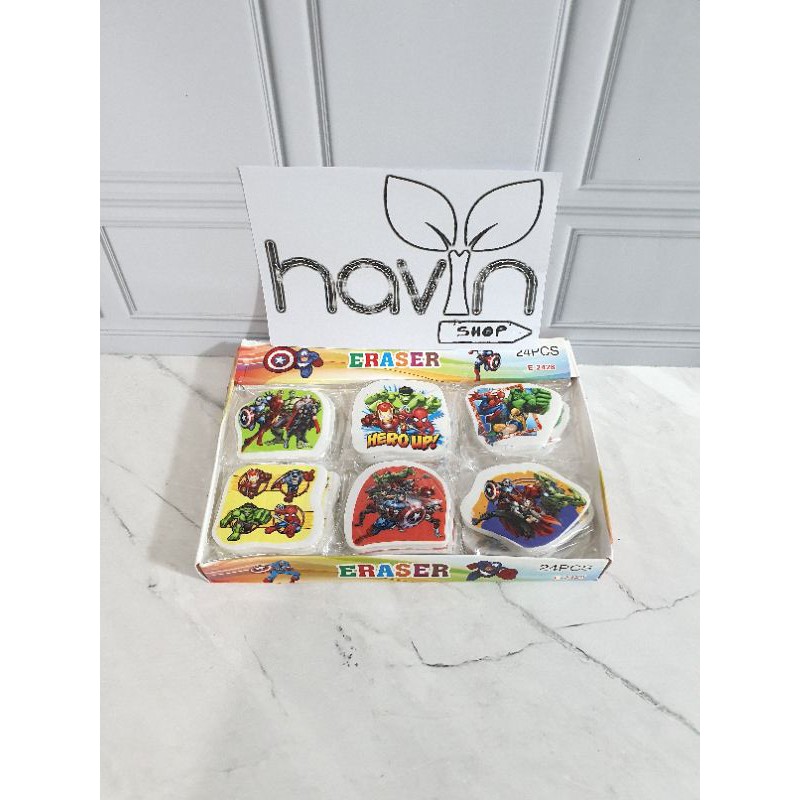 (24pc) penghapus murah/hapusan karakter/stip fancy/OB KECIL-Superhero