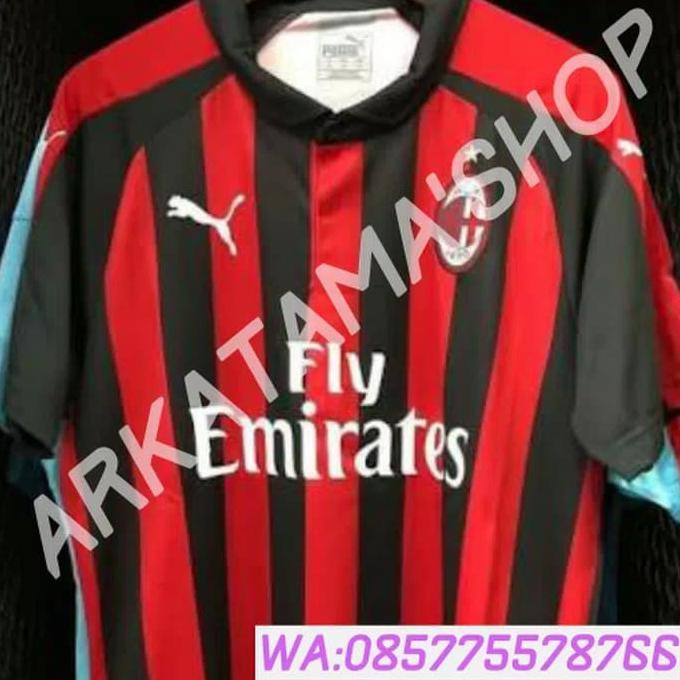 Order-Kirim Jersey Bola Ac Milan Home Puma 2018 2019 Grade Ori Full Patch Nameset Original