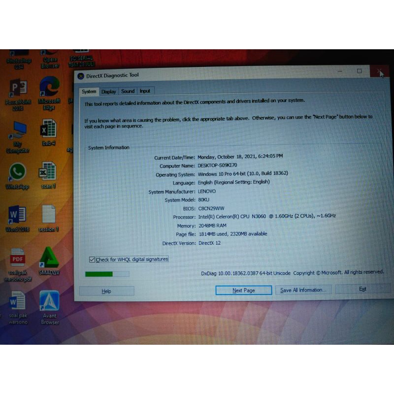 Notebook Lenovo Ideapad 300s Ram 2gb HDD 500gb  intel Celeron Siap pakai-5