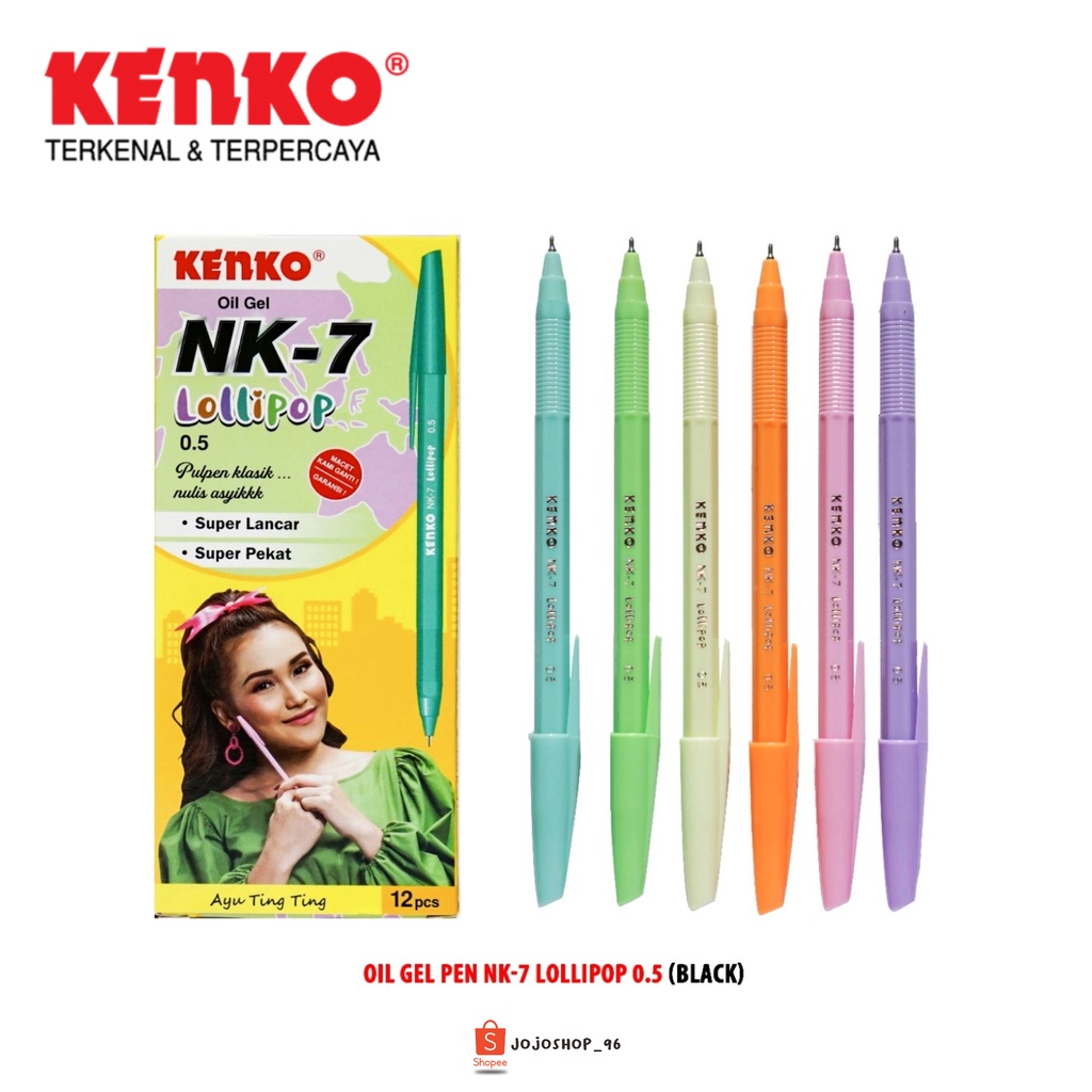 

Ballpoint Pen Pulpen KENKO NK-7 Lollipop Oil Gel 0.5mm Super Lancar Garansi Macet Kami Ganti (12pcs)