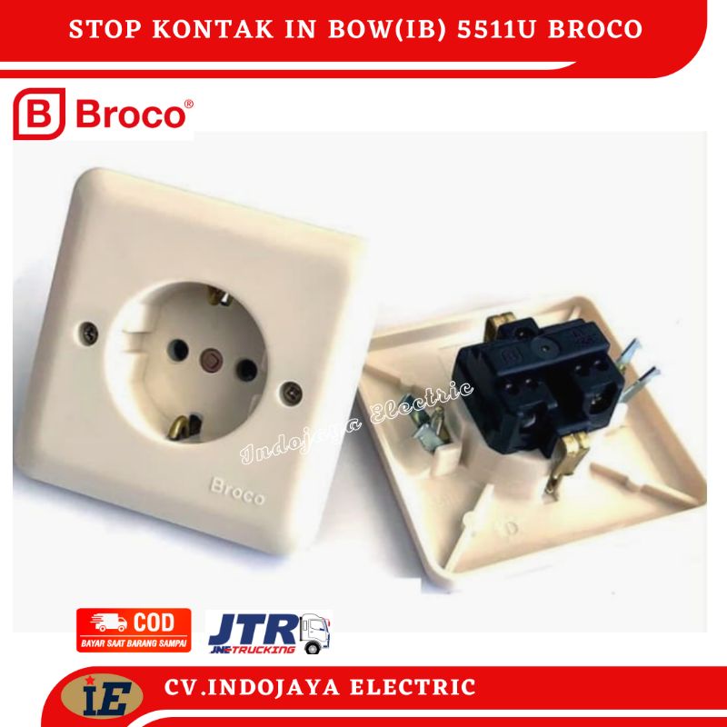 Stop Kontak Broco New Gee IB - 5511U untuk pemasangan tertanam