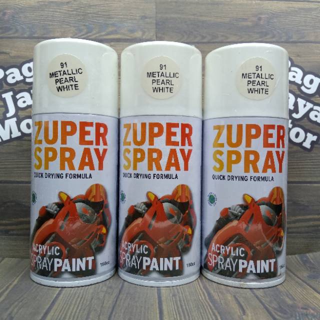 Pilok pilox 150cc metallic pearl white ( putih tulang metalik ) zuper spray cat semprot spray paint