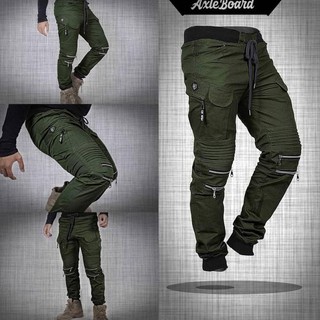 URBAN TWIL BIKER JOGGER  PANTS  GREN ARMY CELANA  TERMURAH 