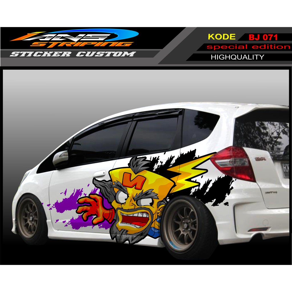 STIKER DECAL MOBIL HONDA JAZZ KARTOON