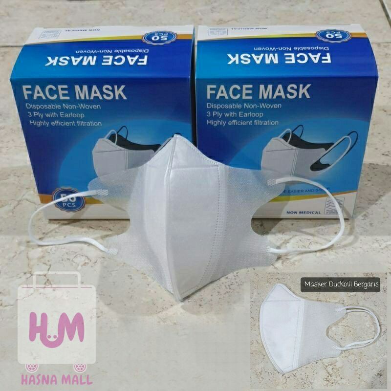 Masker Duckbill Garis Berkualitas isi 50pcs Face mask