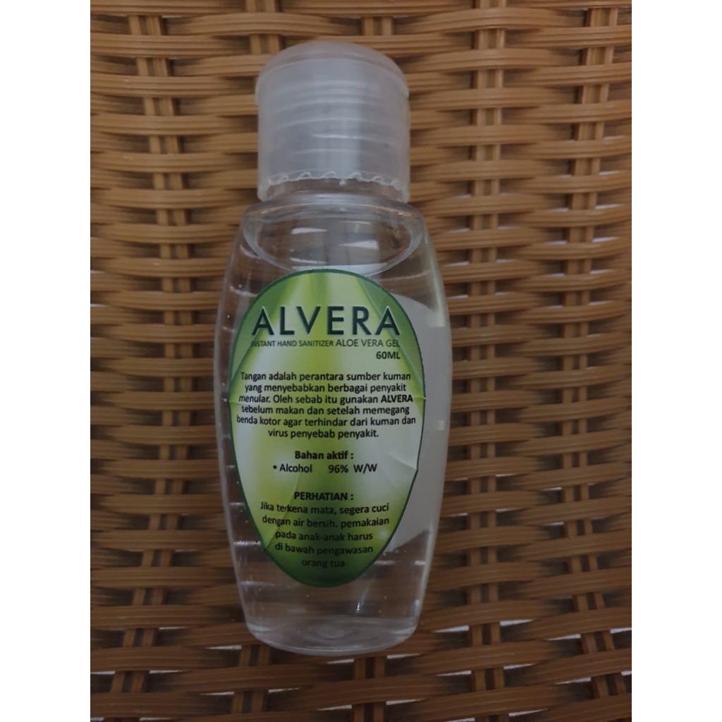 HANDSANITIZER ALVERA ORIGINAL ALKOHOL 75% 60ML GEL ALOEVERA