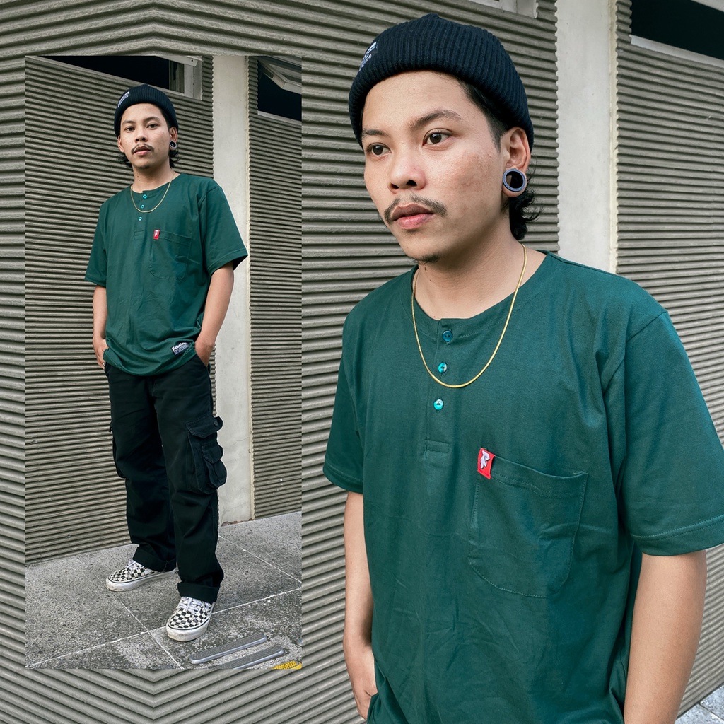 Fakelab Tshirt Koko Semua Warna / Baju Muslim Kaos Kerah Sanghai / Hitam Hijau Biru Putih Coklat Khaki-6