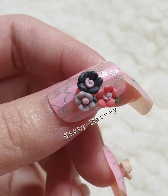 Bunga Keramik | Clay Bunga | Bahan Tasbih Digital dan Nail art