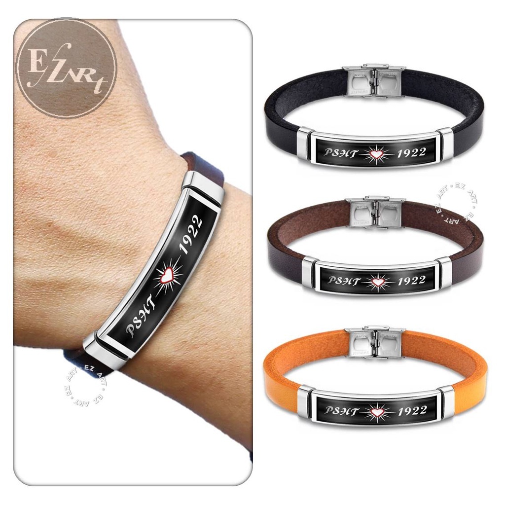 [EZArt] GELANG PREMIUM KULIT SINTETIS TEMA CUSTOM PENDEKAR SILAT PSHT SH TERATE STAINLESS STEEL PRIA