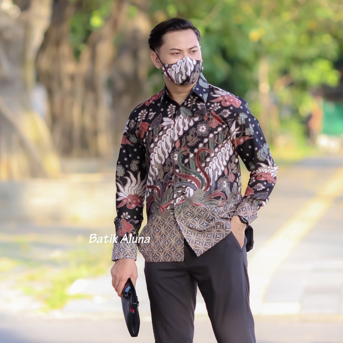 Batik Solo Kemeja Lengan Panjang Pria Modern Batik Aluna Motif PCW 003