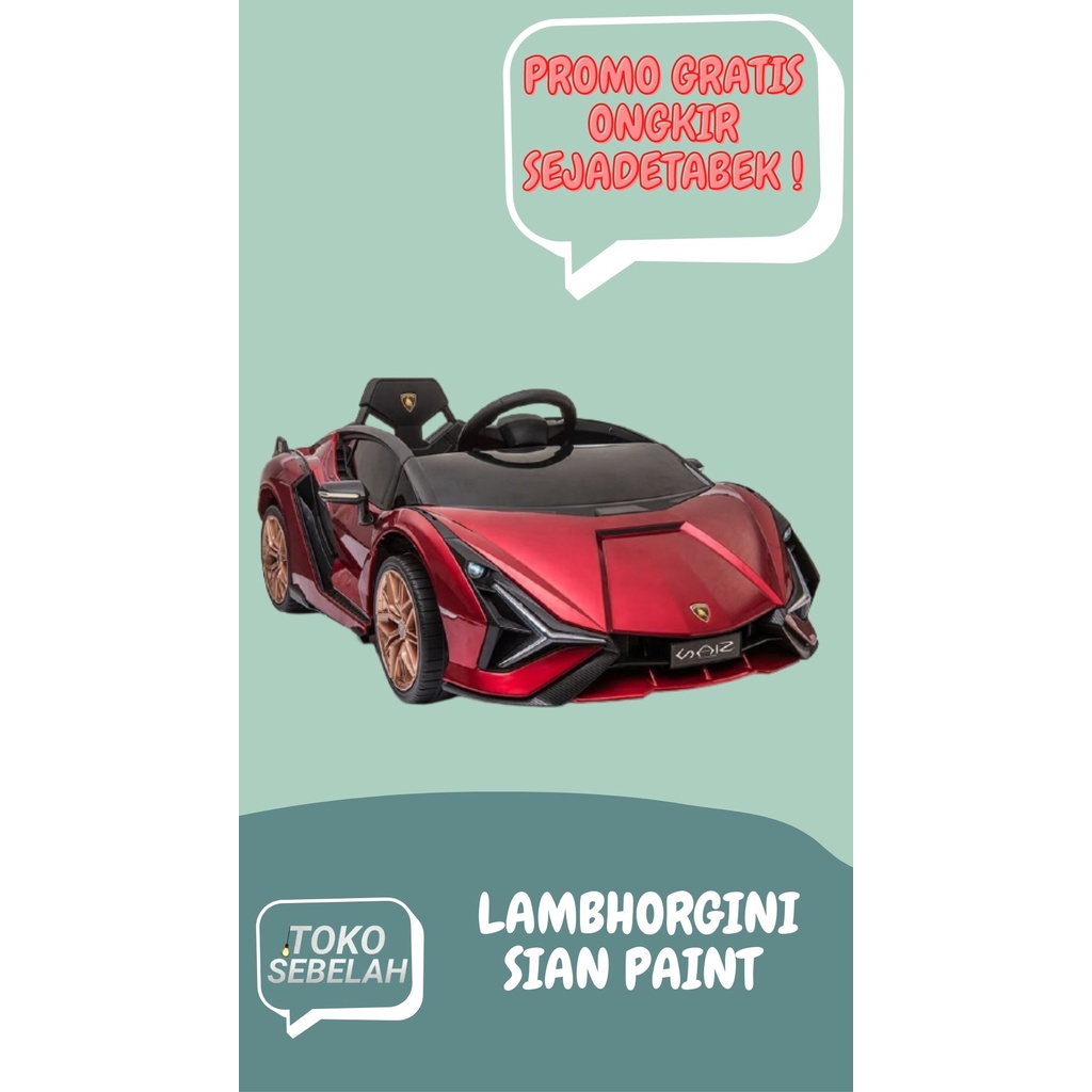 Mobil-mobilan Aki Maenan Anak Yukita Lamborghini Sian Merah PAINT