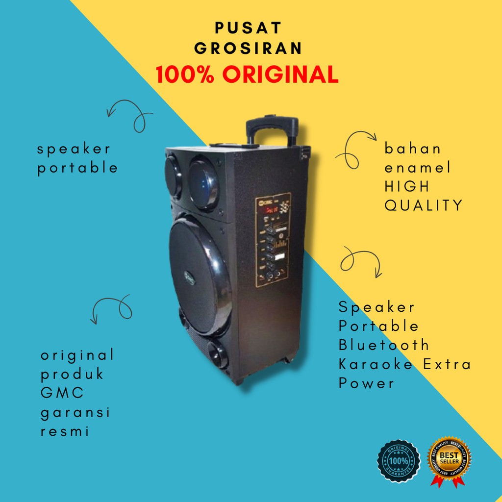 Speaker GMC 897 L Karaoke Ekstra Super Bass Portable Speaker Meeting Wireless promo diskon R7M2