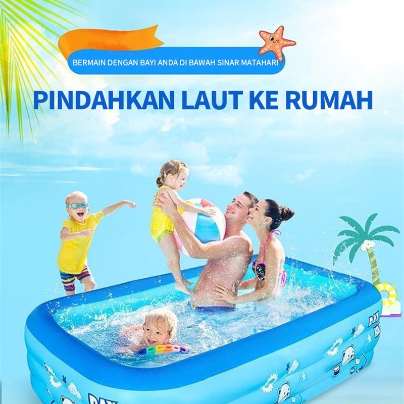 Kolam Renang Anak Karet Anak Baby Bath tub Kolam Mandi Bayi Swimming Pool Karakter Kolam Anak Pompa