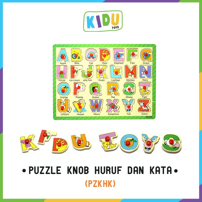 Mainan Anak Puzzle Knob Huruf (PART 2) Kidu Toys