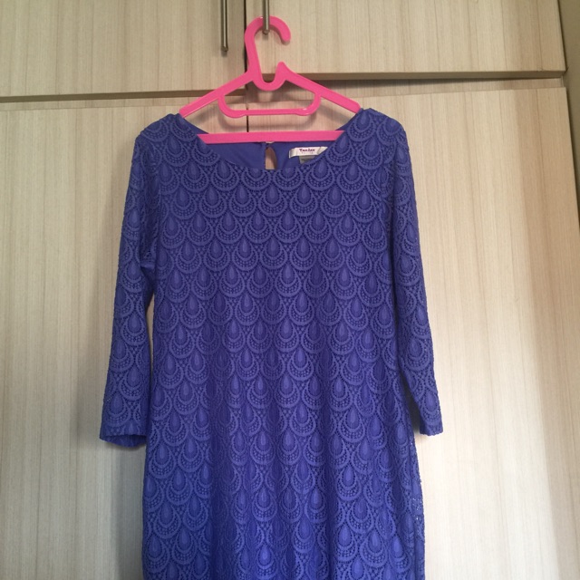 Dress brokat biru merak