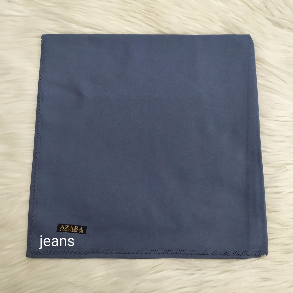 Hijab Azara Oskara / masahi syari 130x130cm LC Jilbab square / segiempat jumbo syar'i Lasercut/Voal-Jeans