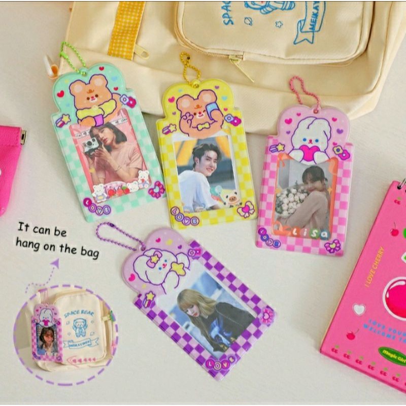 PC Holder Gantungan Kartu Photocard Kpop motif kotak