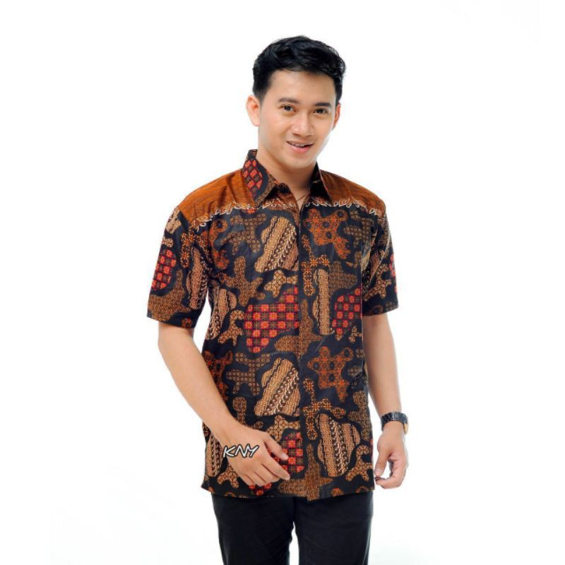 tey-17 Batik Pria ASJ SA HRB026 Kenongo Kemeja Tosca Pendek-07