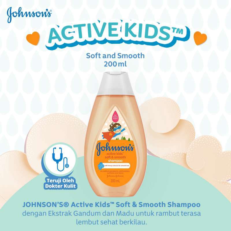 COD Johnson Baby Shampoo Active Kids - Shampo Bayi Soft &amp; Smooth - Johnsons Shampo Bayi 200ml - John