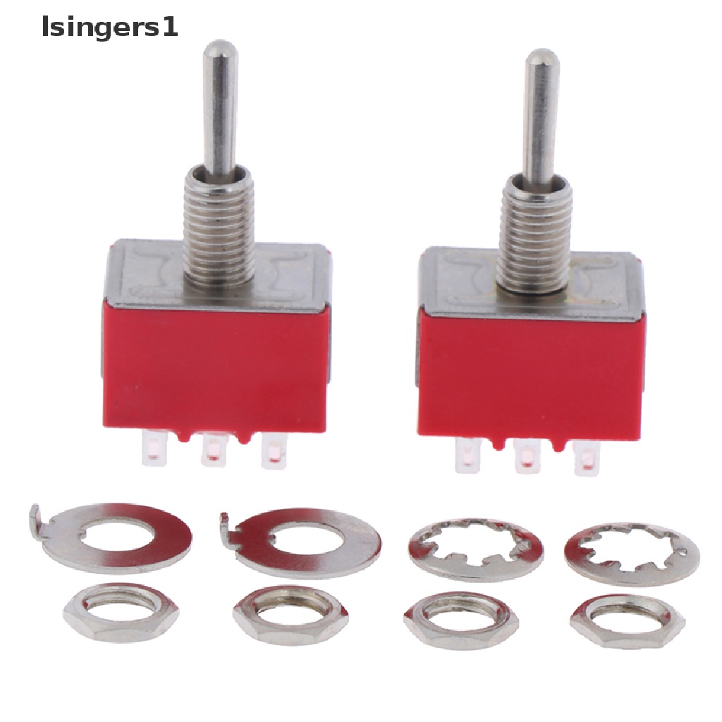 (lsingers1) 2pcs Saklar Toggle on / off Mini 9 Pin 3PDT on / off 2 / 3 Posisi MTS 302 303