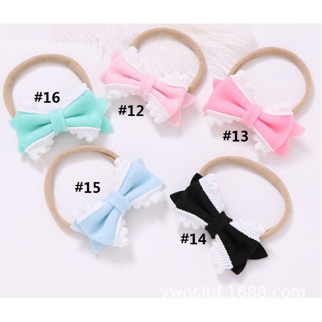 D41 Bandana bayi / headband anak nylon USA motif pita warna warni