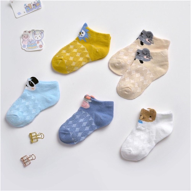 Short Net socks / Kaos kaki Anak Bayi Anti Slip / Kaus kaki Bayi 0-3 Tahun
