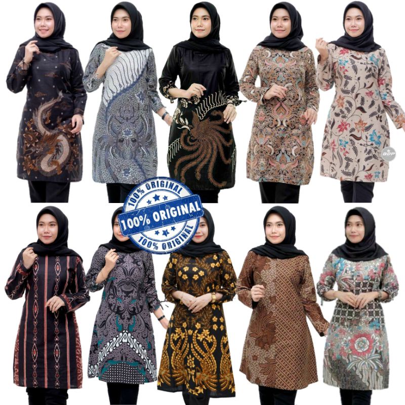 BAJU TUNIK BATIK TRADISIONAL | ATASAN TUNIK BATIK KATUN HALUS | TUNIK BATIK PREMIUM
