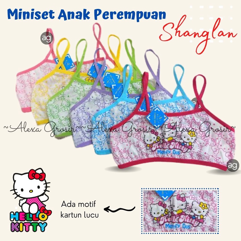 Miniset Pakaian Dalam Bra /BH SD SMP Anak Perempuan Katun Full Colour Shang Lan //alexa