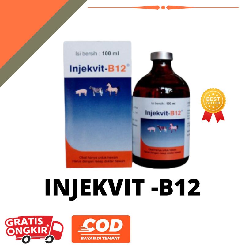 Injekvit-B12 Vitamin B 12 Penambah Nafsu Makan Sapi Kambing Kerbau
