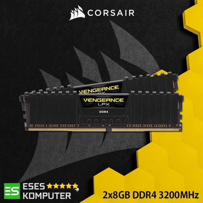 RAM Corsair DDR4 Vengeance LPX PC25600 16GB 2X8GB 3200MHz C16 Black