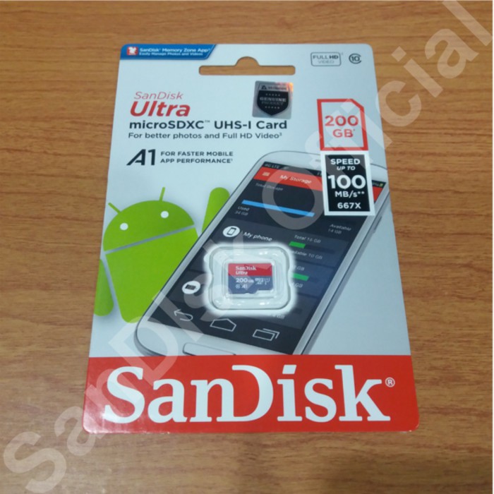 MICROSD 200GB A1 100Mbps MICROSDXC UHS-I/MEMORYHP/MEMORYCARD