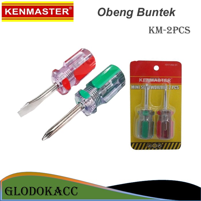 Obeng Buntek 2pcs / Kenmaster Obeng Pendek Min Plus / Obeng Cebol