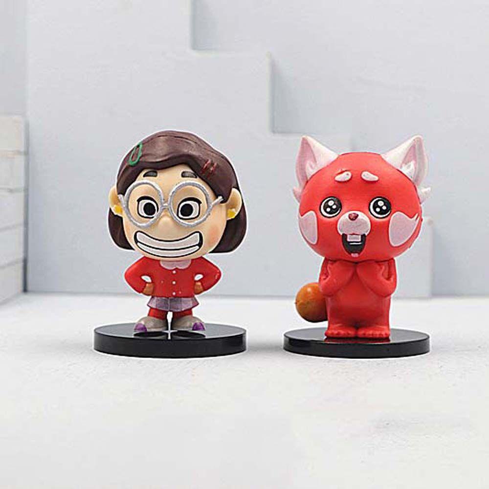 LANFY Turning Red Encanto Untuk Anak Kartun PVC Ornamen Desktop Meillin Pixar Turn Red Model Toys Model Dekorasi Kue Figuals