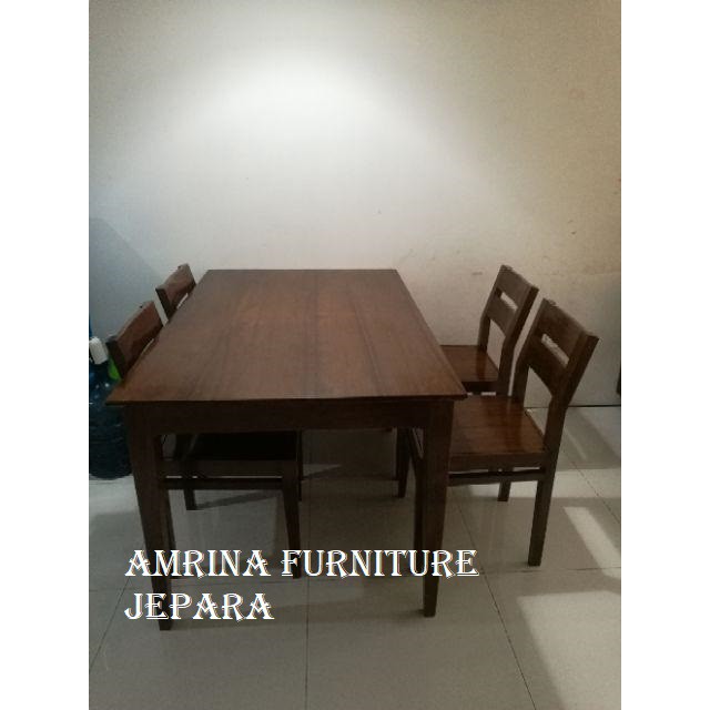 meja makan minimalis modern jati jepara, meja makan mebel jepara