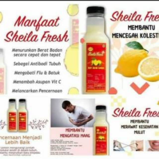 SARI LEMON MURNI SHEILA FRESH 500ML, HARGA GROSIR, PALING MURAH !!