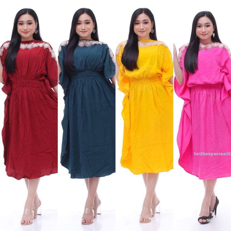 daster arab renda semok karet dada/tangan renda pendek,model payung bawah polos