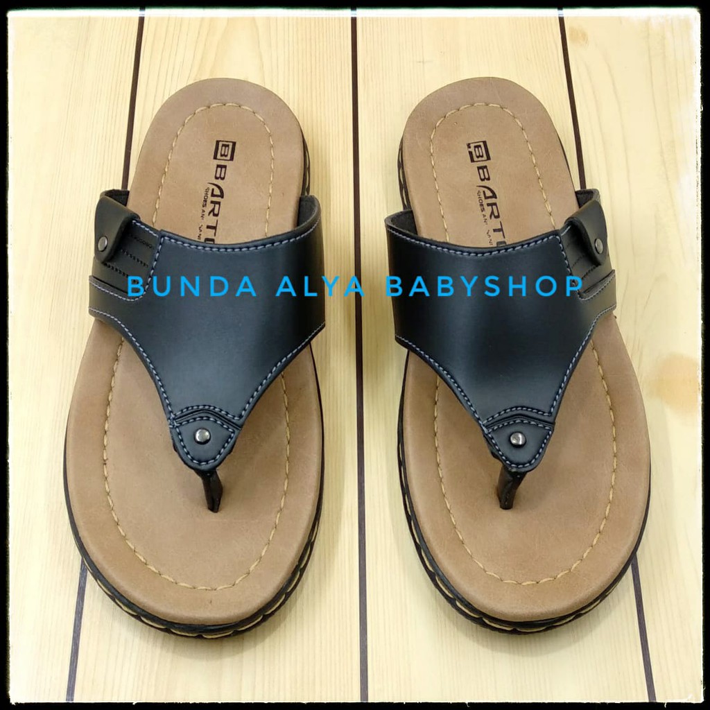 Sandal Pria Jepit Casual Ukuran 39 - 43 Simple Elegant - Sendal Jepit Cowok Polos HITAM Semi Formal