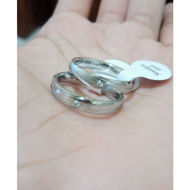 Cincin couple tunangan/nikahan gold bisa sepasang/satuan-F