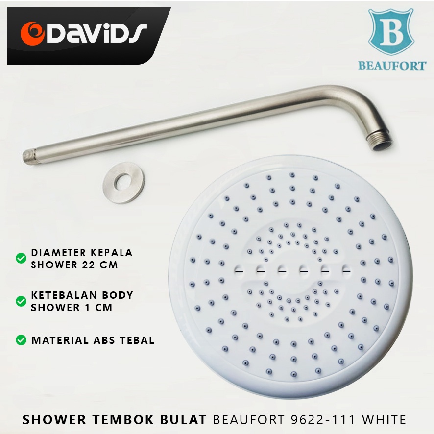 Shower Dinding Tembok Tanam Sower Kamar Mandi Beaufort Bulat 8 Inch