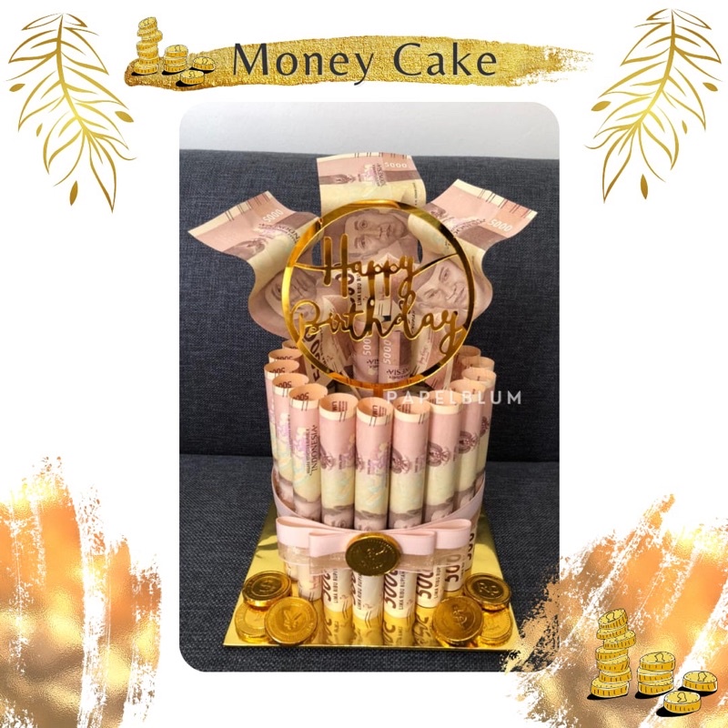 money cake kue uang 1 layer (real money)