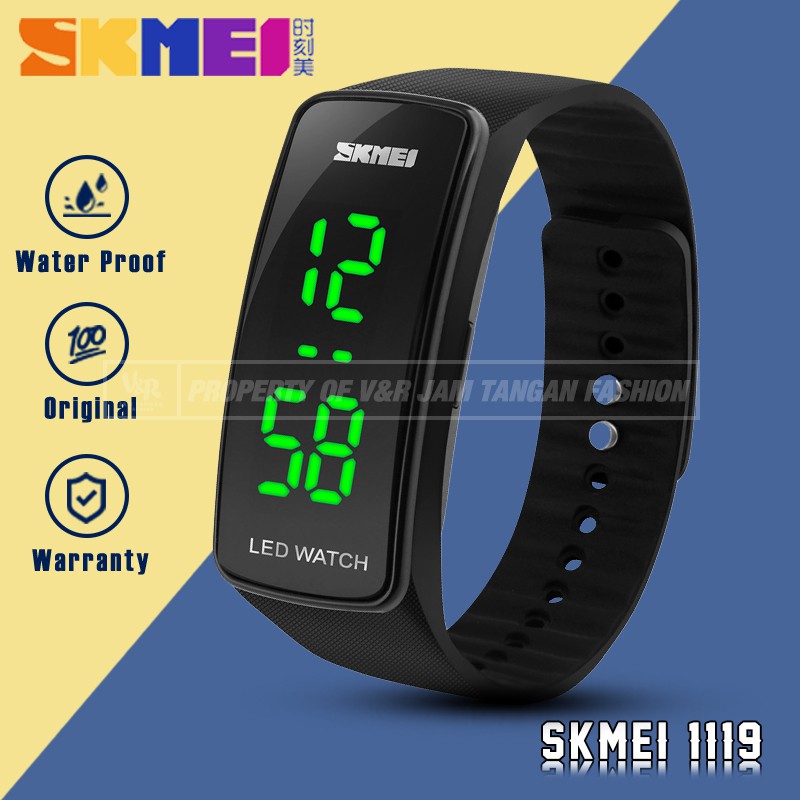 Jam Tangan Wanita Pria Digital SKMEI 1119 Original Anti Air Keren Sport Kecil Murah Cewek Cowok LED