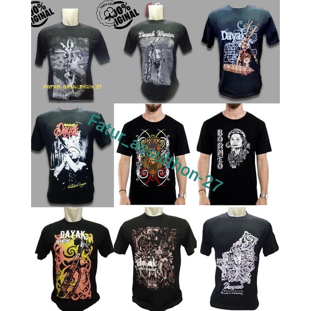 KAOS DISTRO/KAOS DAYAK/KAOS ETNIK DAYAK KALIMANTAN