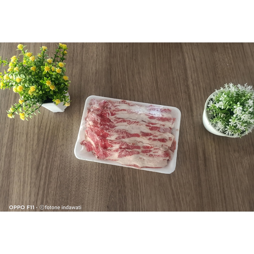 

Daging slice shortplate beku lemak slice 500gr